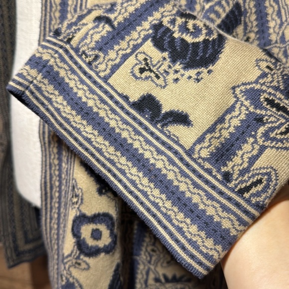 Peruvian Connection Floral Vines Print Knit Cardigan Women's size M Pima Cotton - Picture 4 of 7